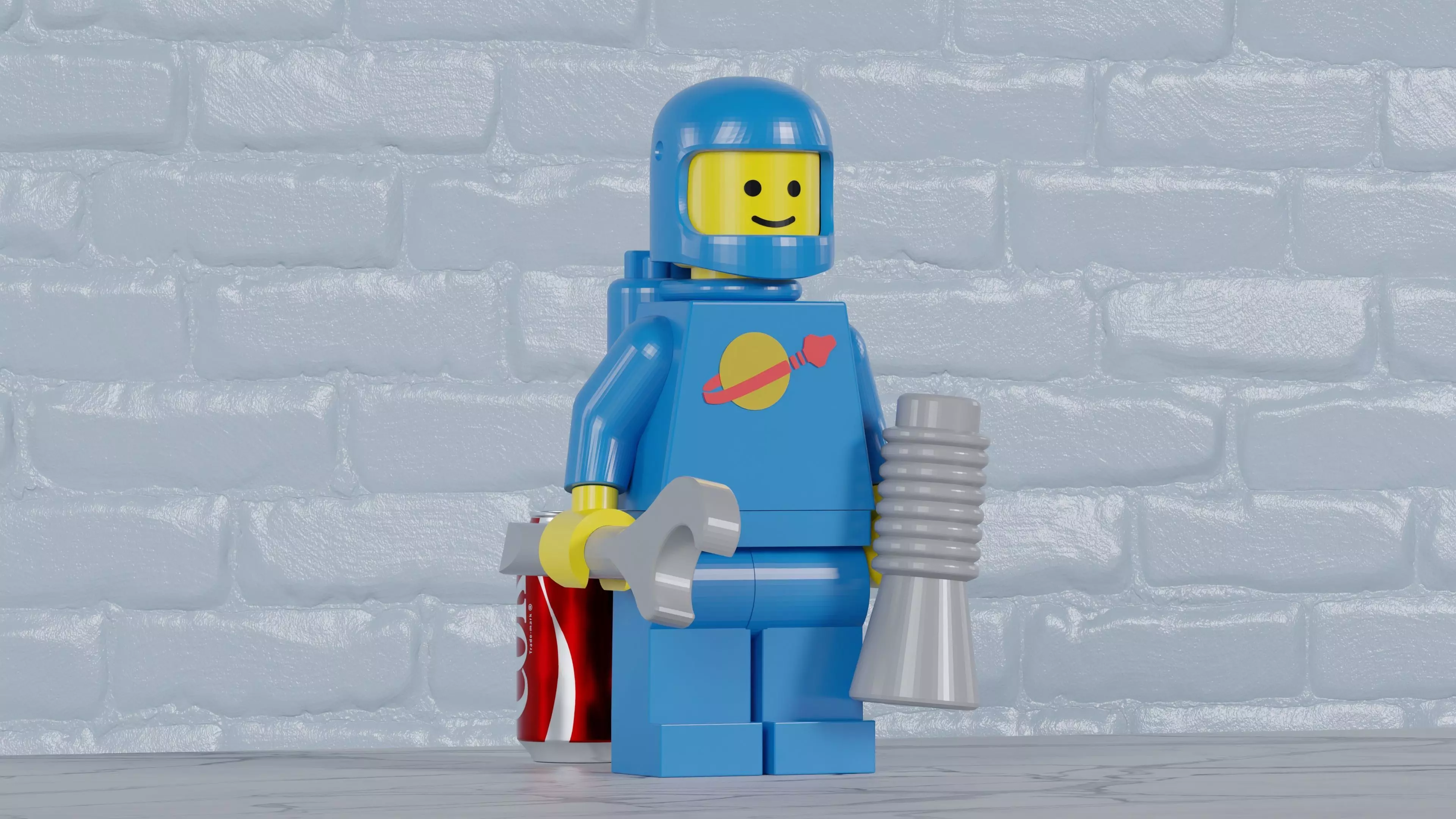 Classic Lego Spaceman Maxifig - Fully Articulated  3D print model_0
