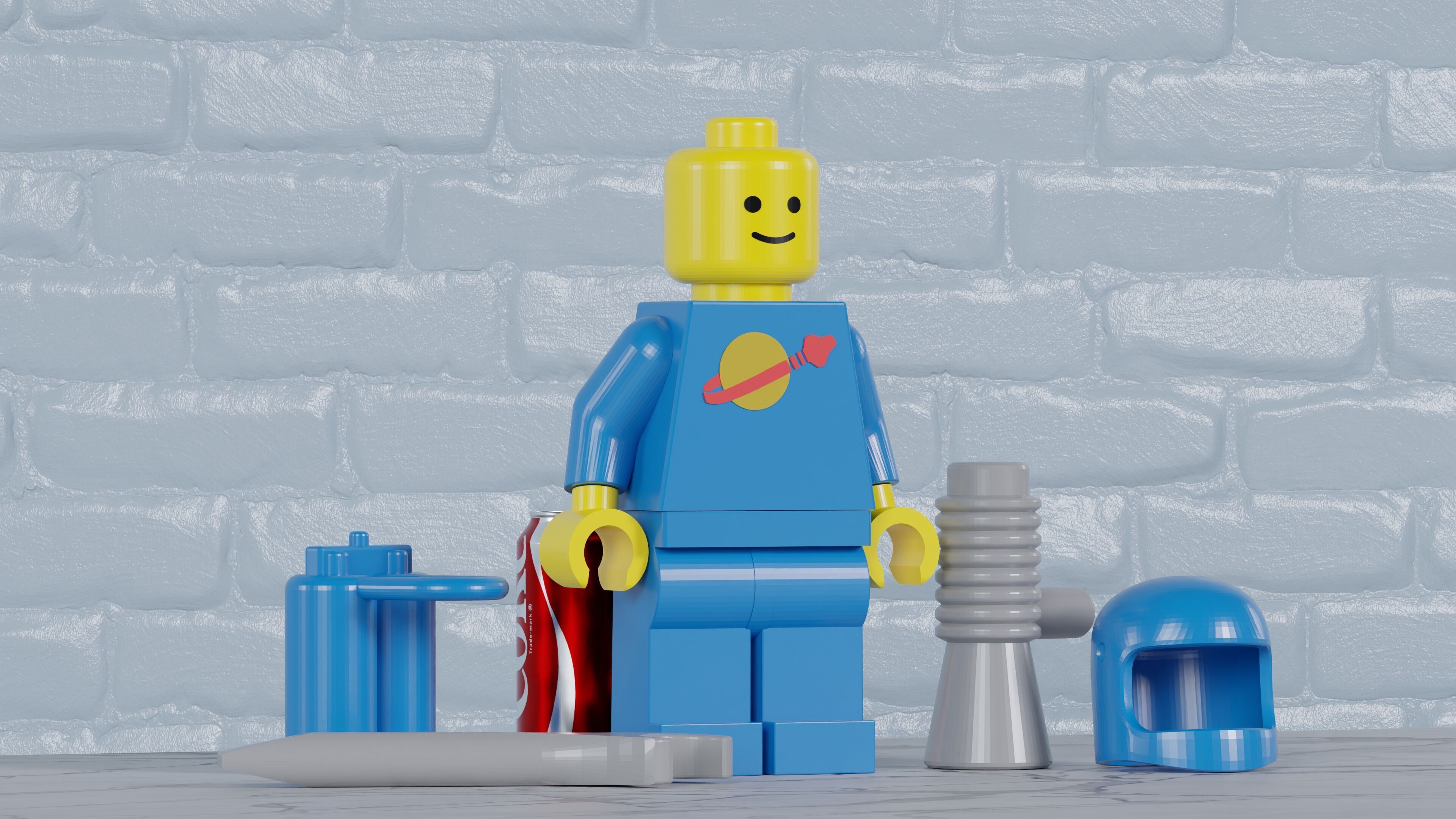 Classic Lego Spaceman Maxifig - Fully Articulated  3D print model_2