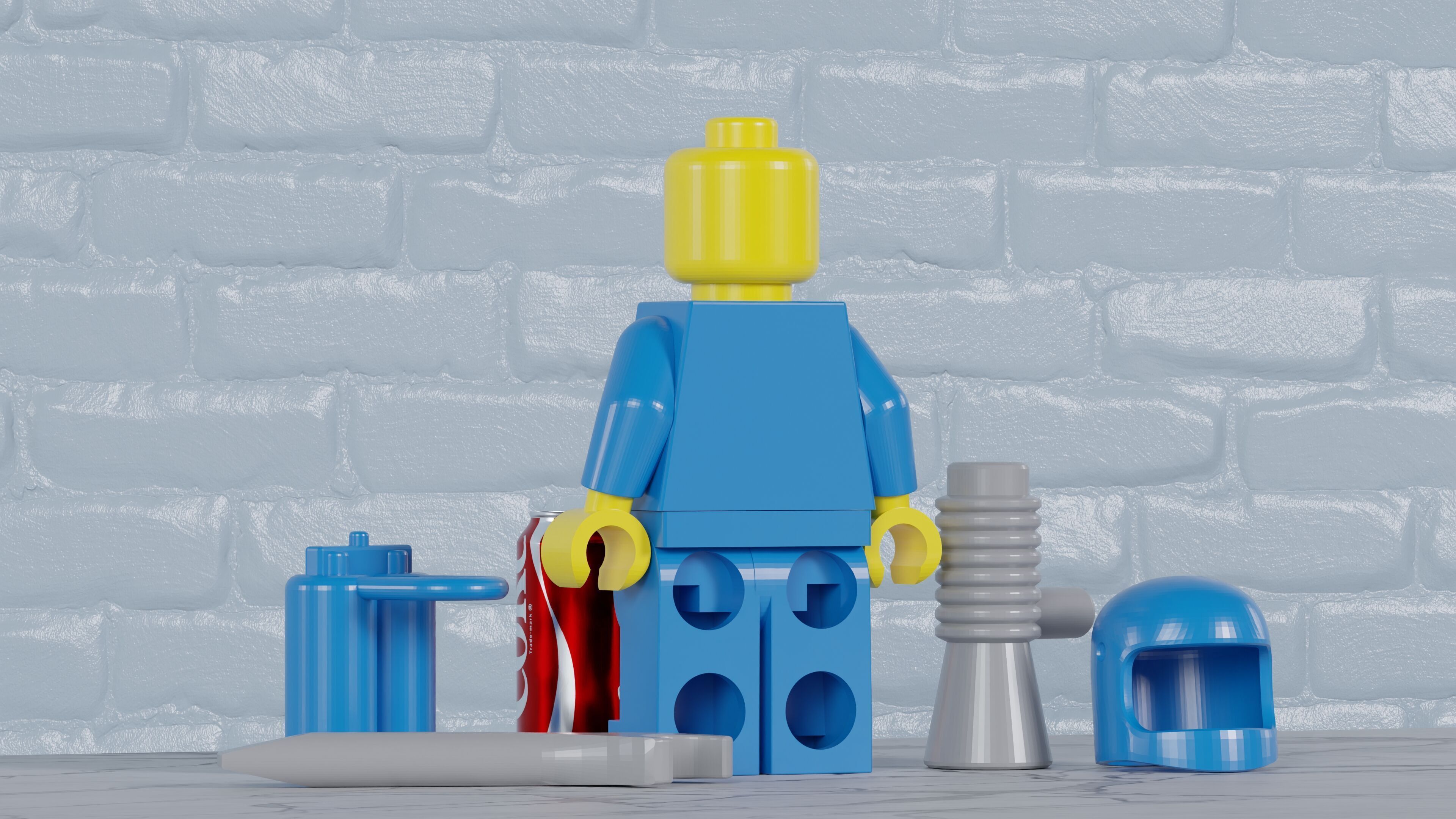 Classic Lego Spaceman Maxifig - Fully Articulated  3D print model_3