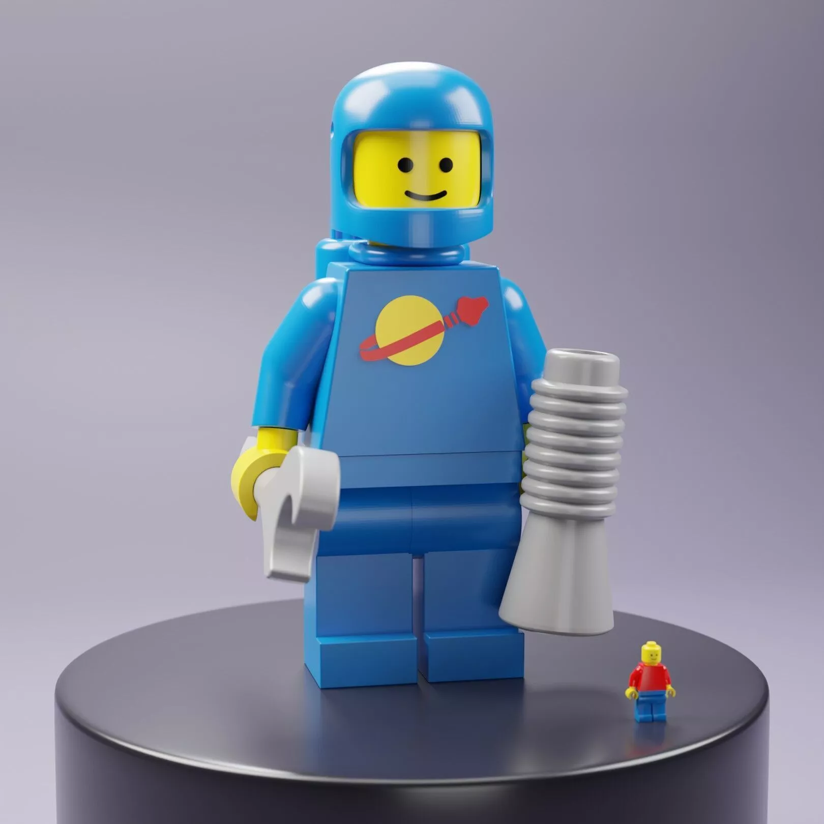 Classic Lego Spaceman Maxifig - Fully Articulated 3D print model