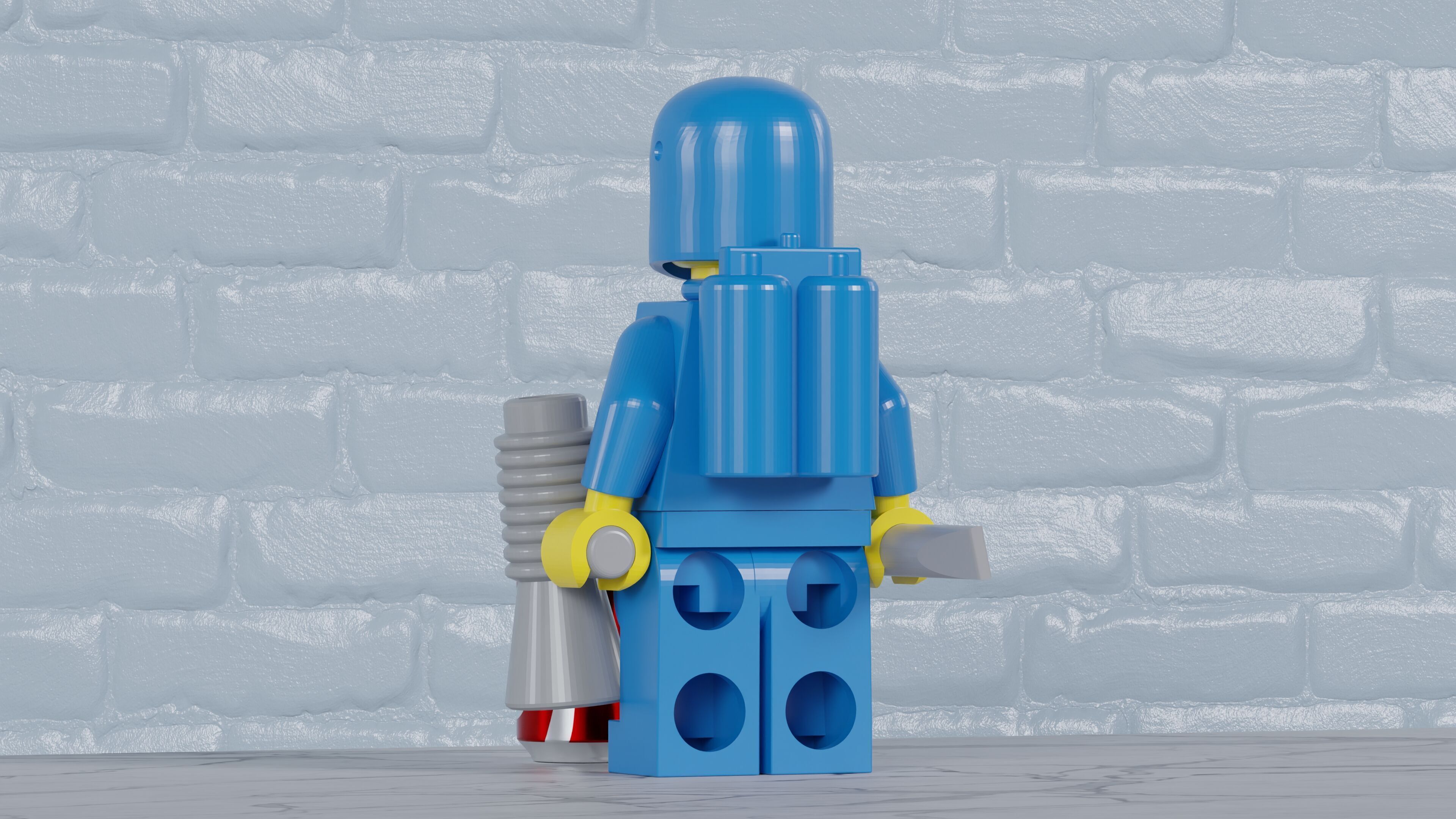 Classic Lego Spaceman Maxifig - Fully Articulated  3D print model_1