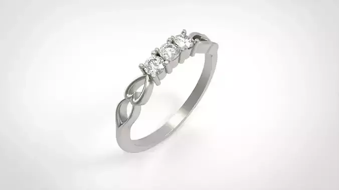 Model 736 Love Heart 9 US Size Ring Diamond