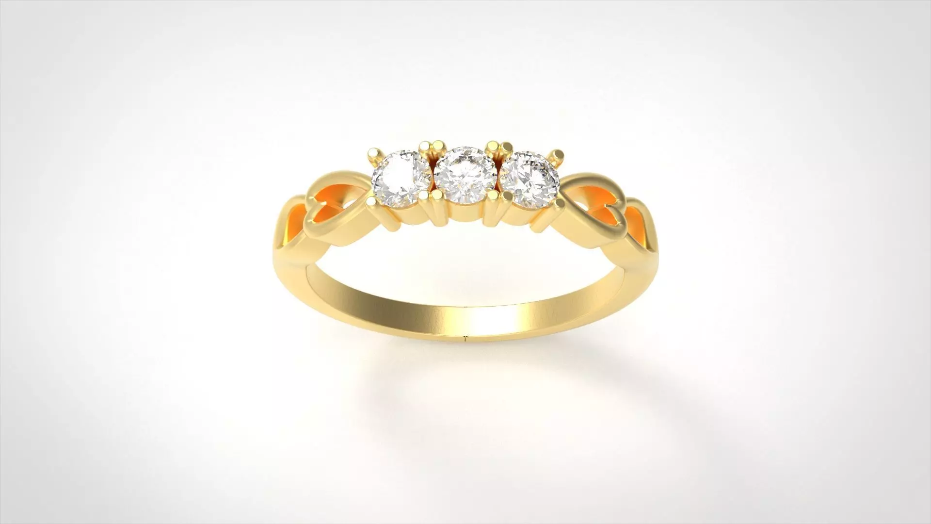 Model 737 Love Heart 7 US Size Ring Diamond 3D print model