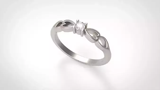 Model 738 Love Heart 7 US Size Ring Diamond