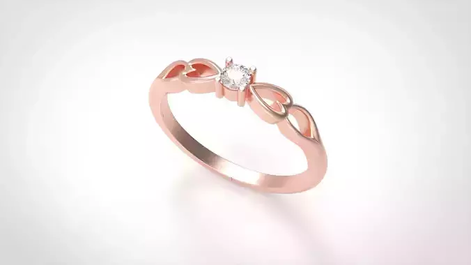 Model 739 Love Heart  8 US Size Ring Diamond