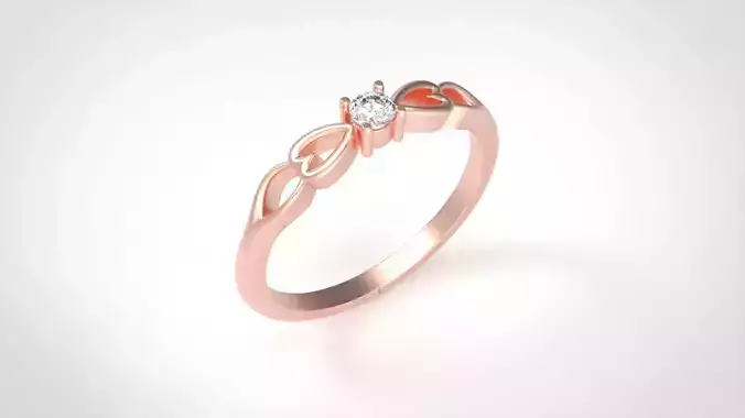 Model 741 Love Heart 9 US Size Ring Diamond