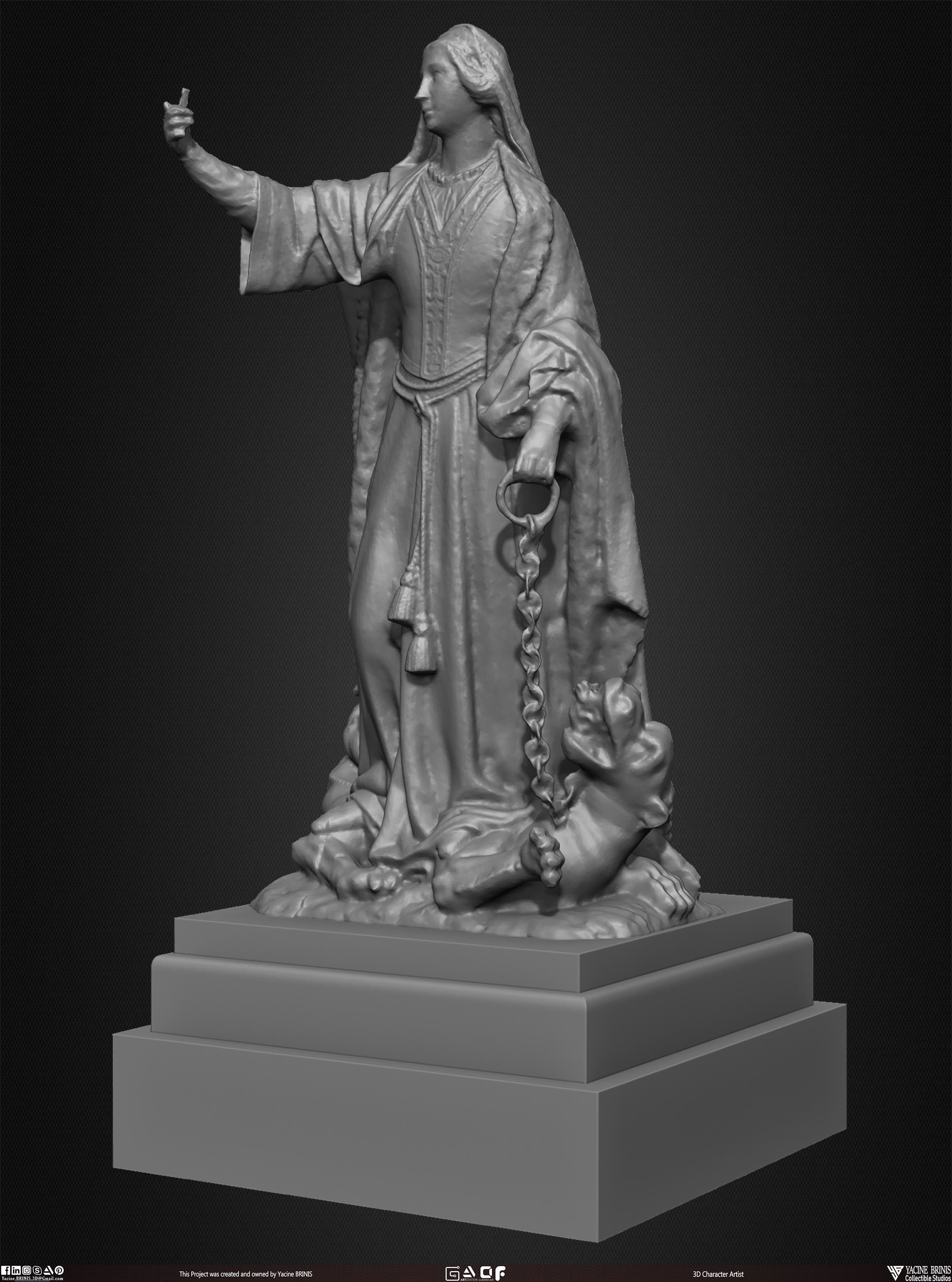 20 Statues Kitbash Vol 03 Low-poly 3D model_26