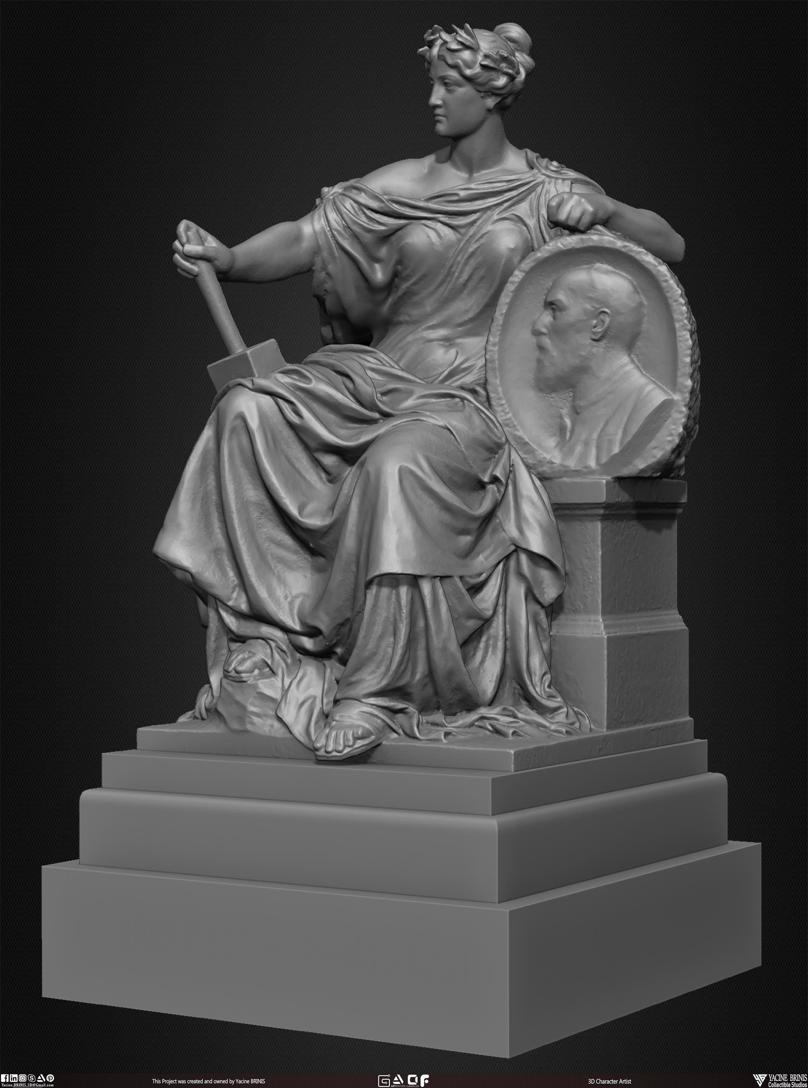 20 Statues Kitbash Vol 03 Low-poly 3D model_20