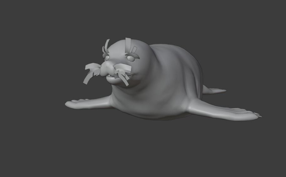 Seal and Polar Seal Low-poly 3D model_13