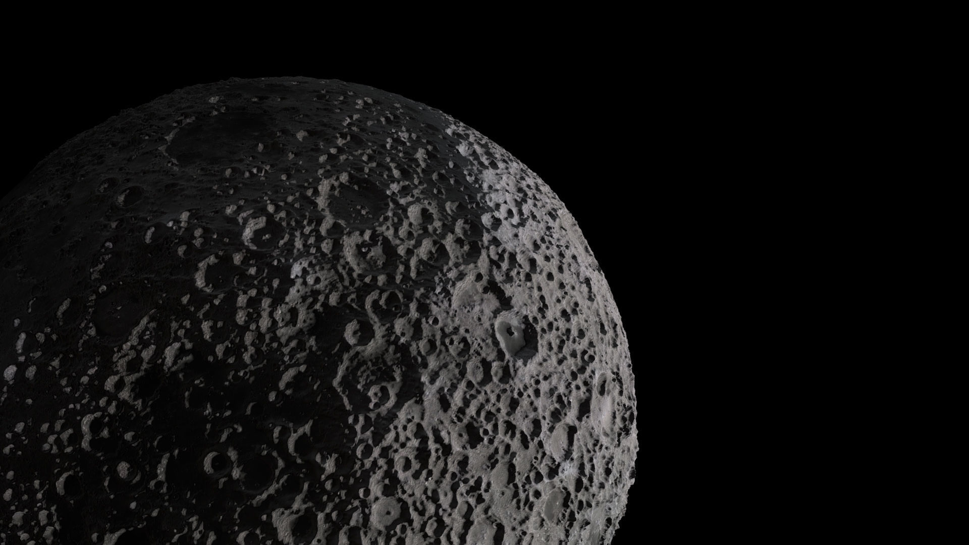 Moon photoreal Low-poly 3D model_4