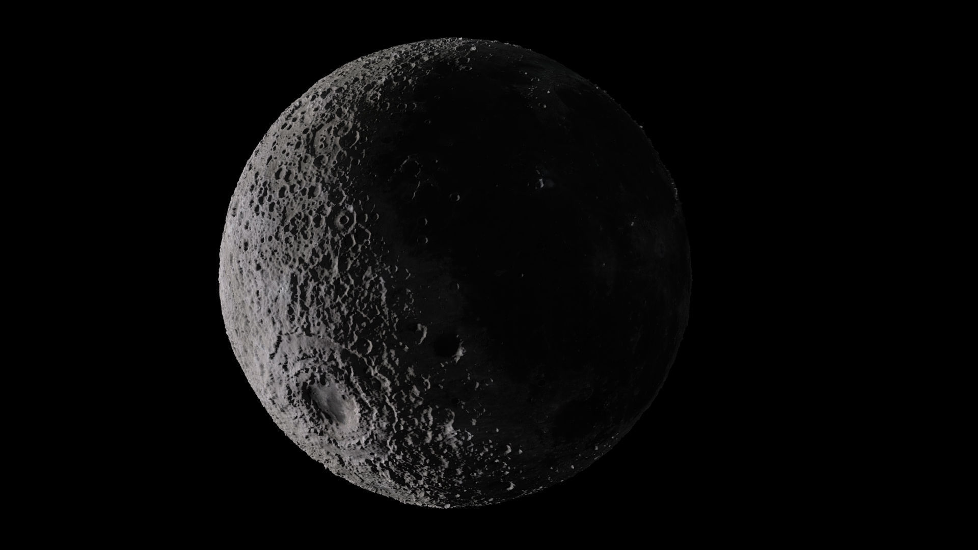 Moon photoreal Low-poly 3D model_2