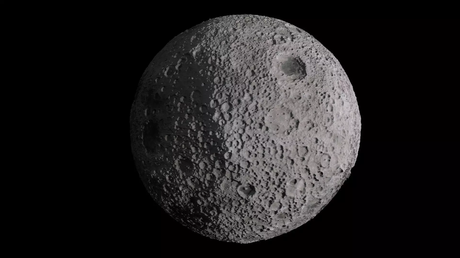 Moon photoreal Low-poly 3D model_0