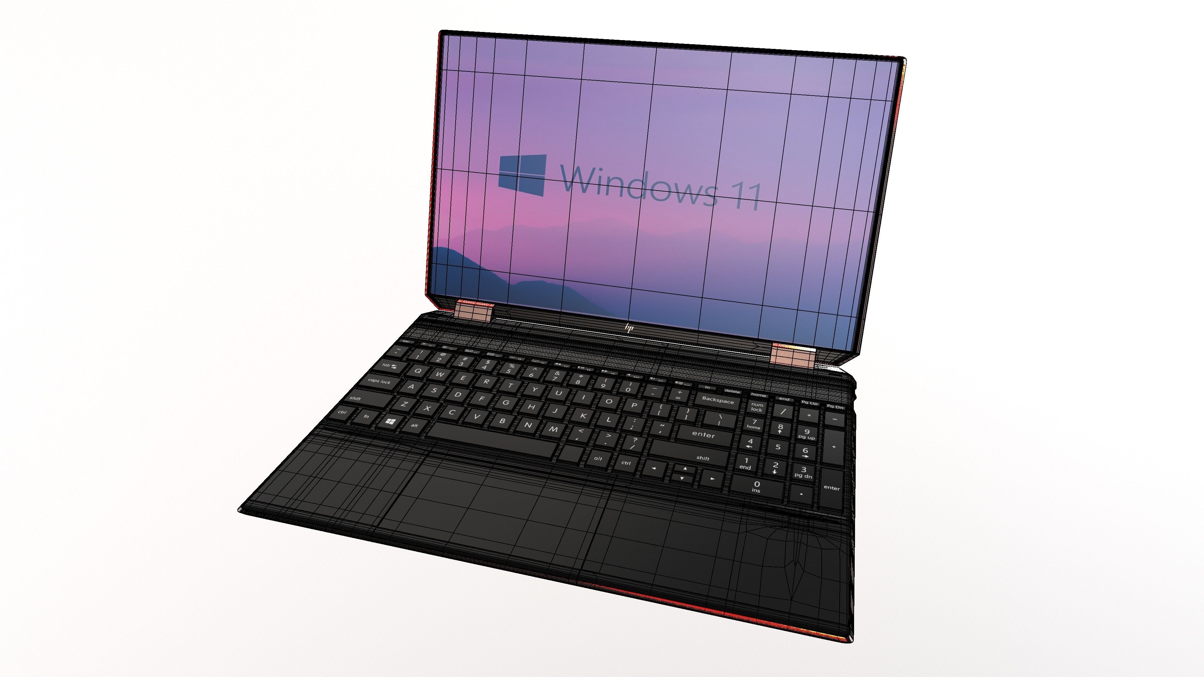HP Spectre x360 3d Model VR Low-poly 3D model_10
