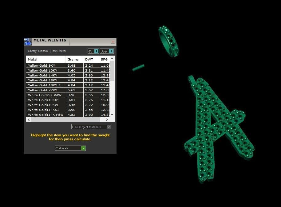 Model 795 Initial A Diamond Letter Pendant 3D print model_10