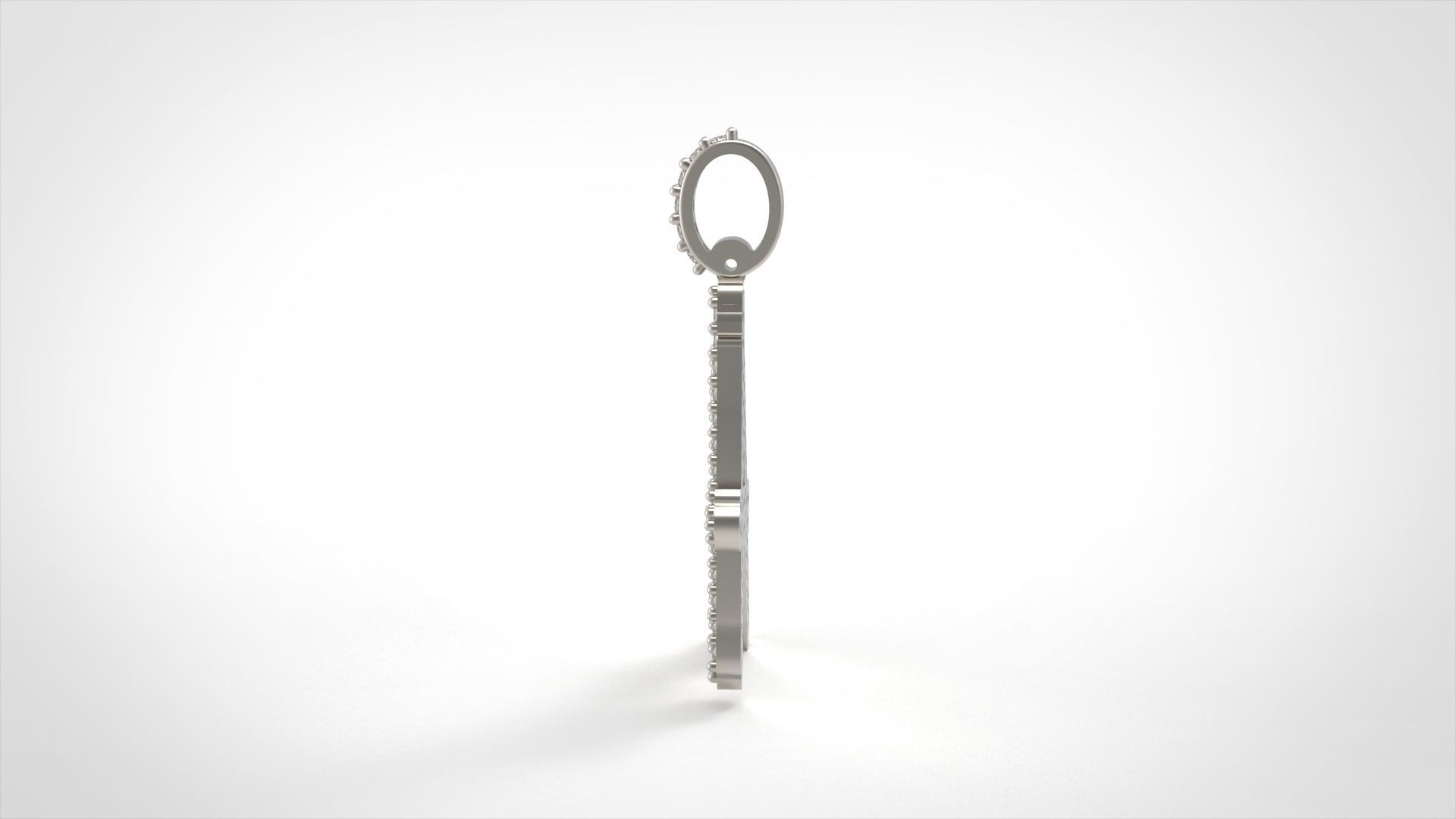 Model 795 Initial A Diamond Letter Pendant 3D print model_3