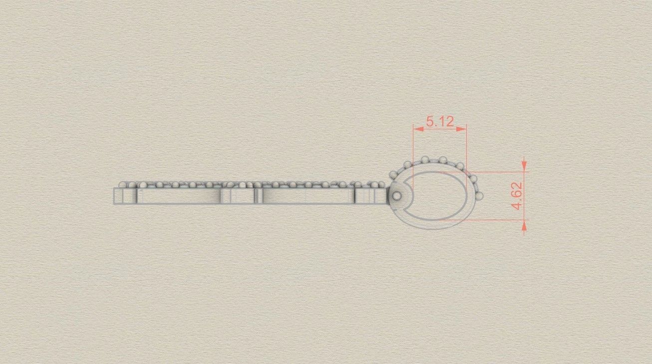 Model 795 Initial A Diamond Letter Pendant 3D print model_7