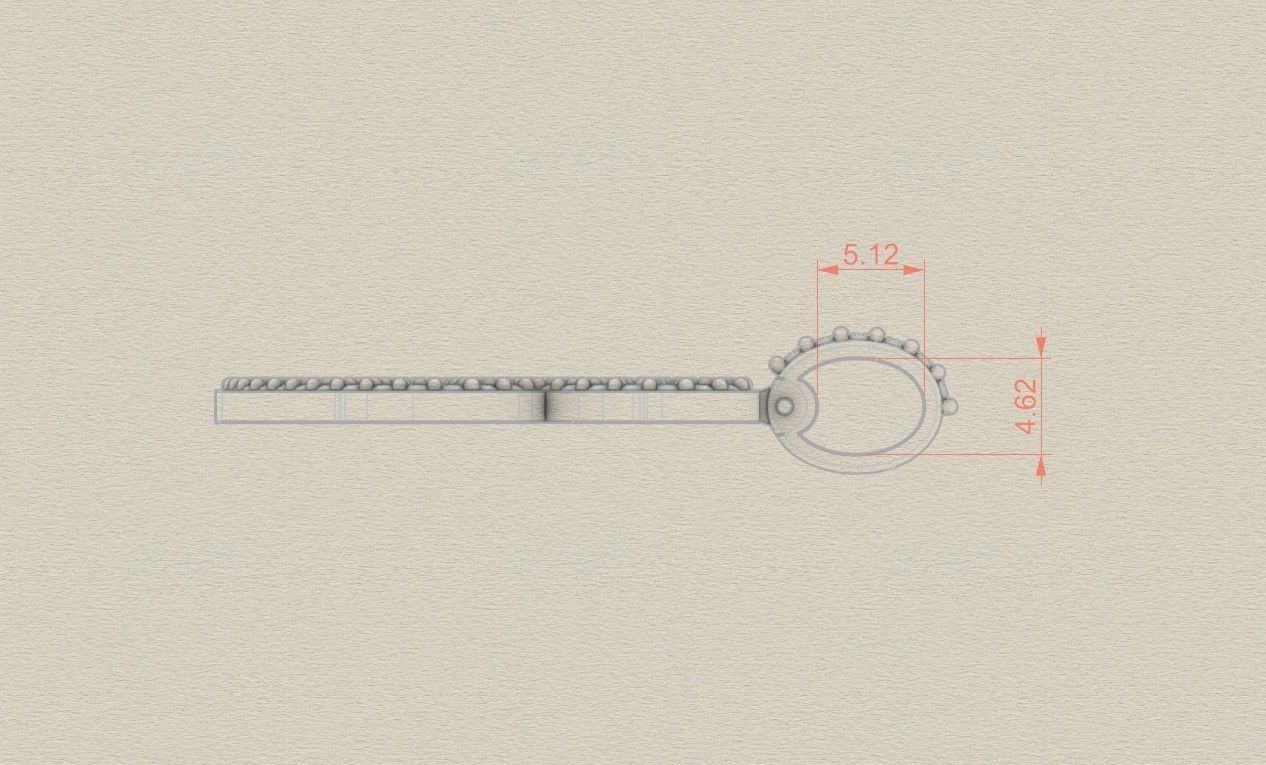 Model 796 Initial B Diamond Letter Pendant 3D print model_6