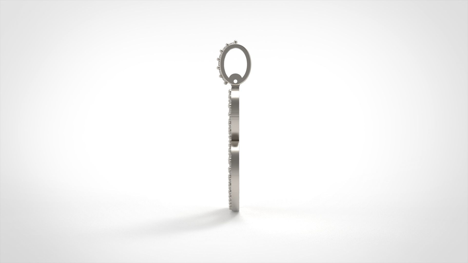 Model 796 Initial B Diamond Letter Pendant 3D print model_4