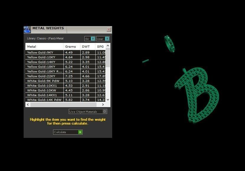 Model 796 Initial B Diamond Letter Pendant 3D print model_10