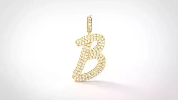 Model 796 Initial B Diamond Letter Pendant 3D print model