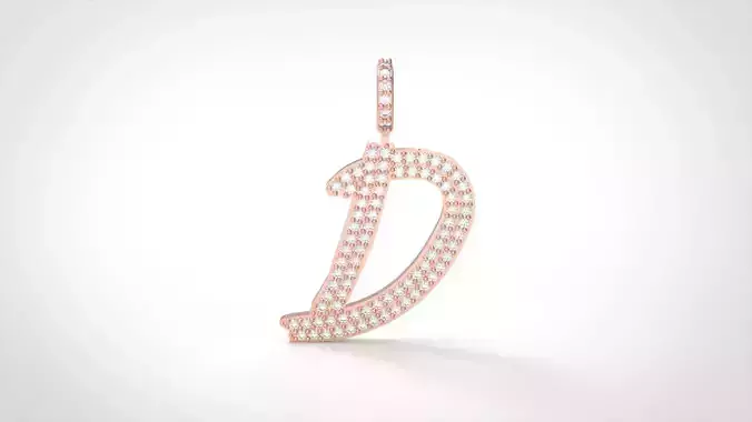 Model 798 Initial D Diamond Letter Pendant 3D print model