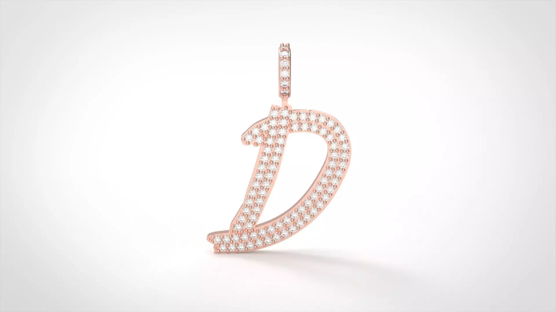 Model 798 Initial D Diamond Letter Pendant 3D print model_0