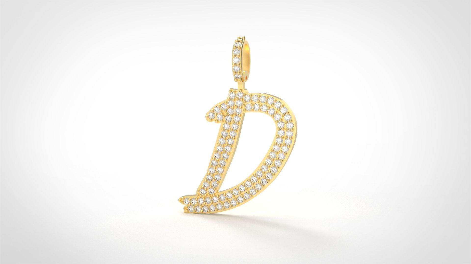 Model 798 Initial D Diamond Letter Pendant 3D print model_2