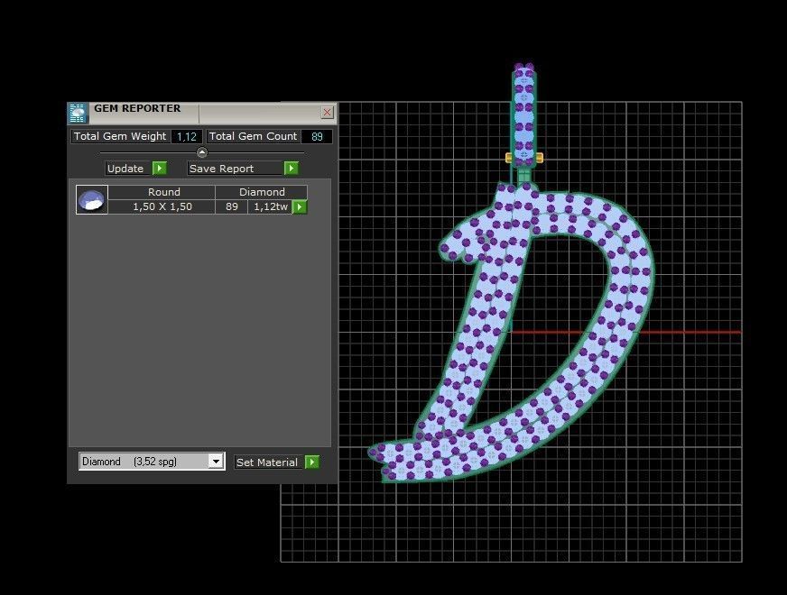Model 798 Initial D Diamond Letter Pendant 3D print model_12