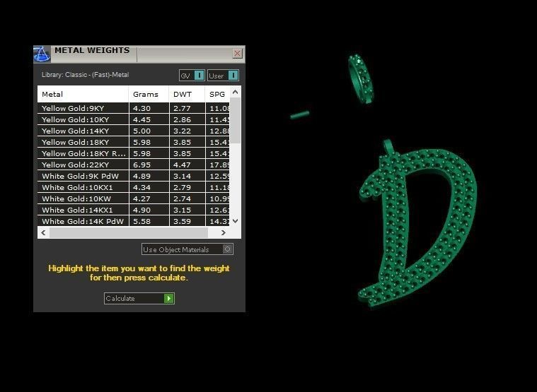 Model 798 Initial D Diamond Letter Pendant 3D print model_10