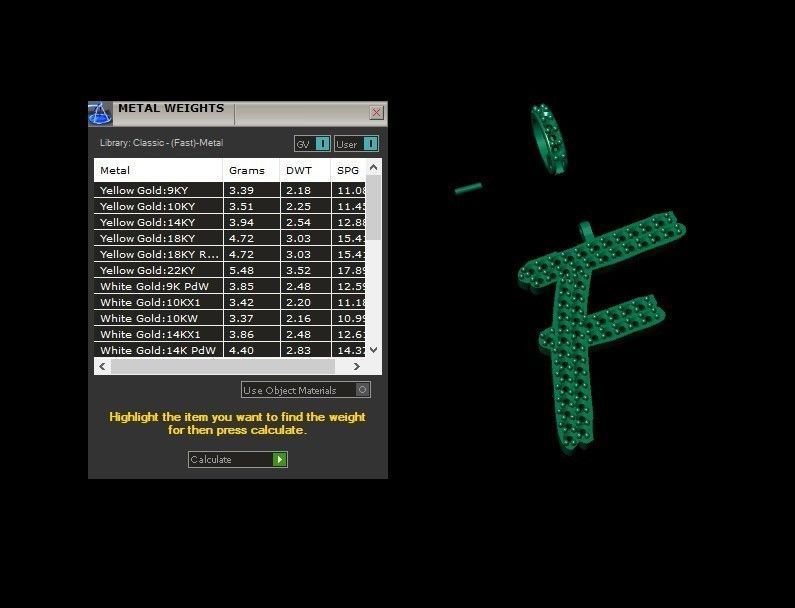Model 800 Initial F Diamond Letter Pendant 3D print model_10