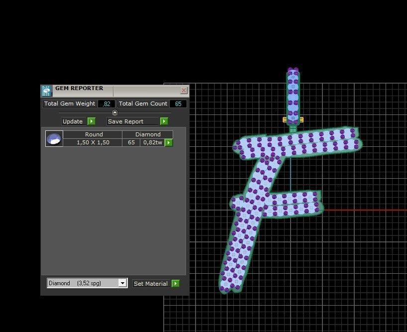 Model 800 Initial F Diamond Letter Pendant 3D print model_12