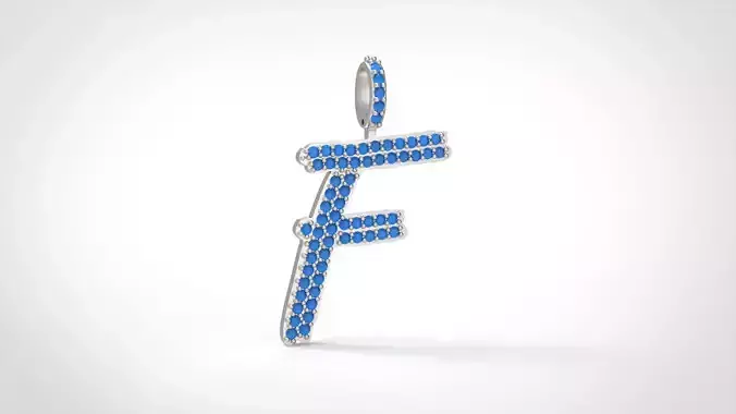 Model 800 Initial F Diamond Letter Pendant 3D print model