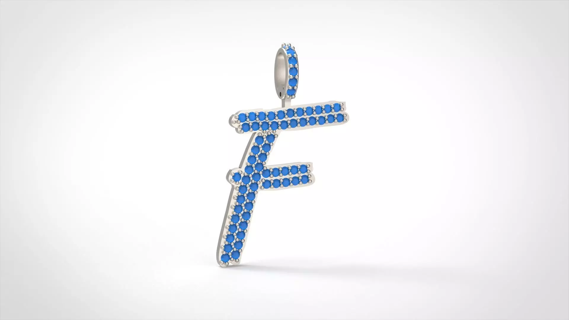 Model 800 Initial F Diamond Letter Pendant 3D print model_0
