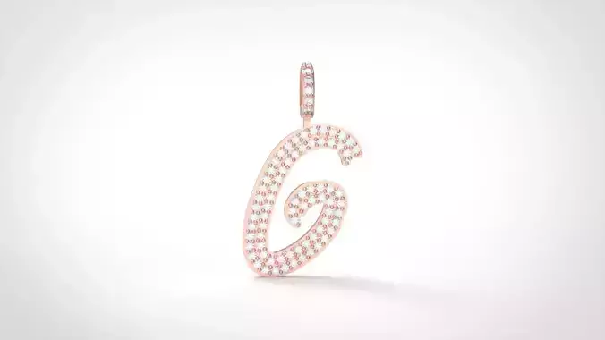 Model 801 Initial G Diamond Letter Pendant 3D print model