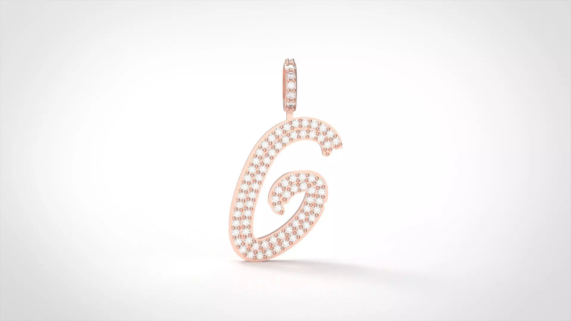 Model 801 Initial G Diamond Letter Pendant 3D print model_0