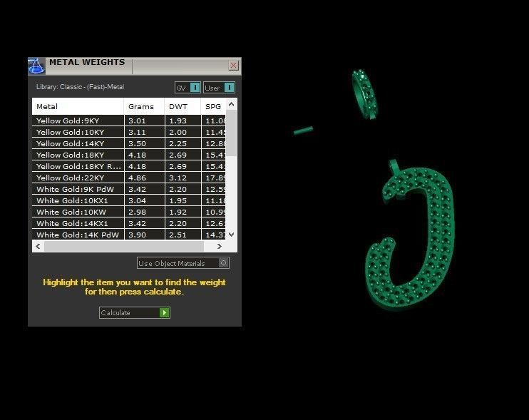 Model 804 Initial J Diamond Letter Pendant 3D print model_10
