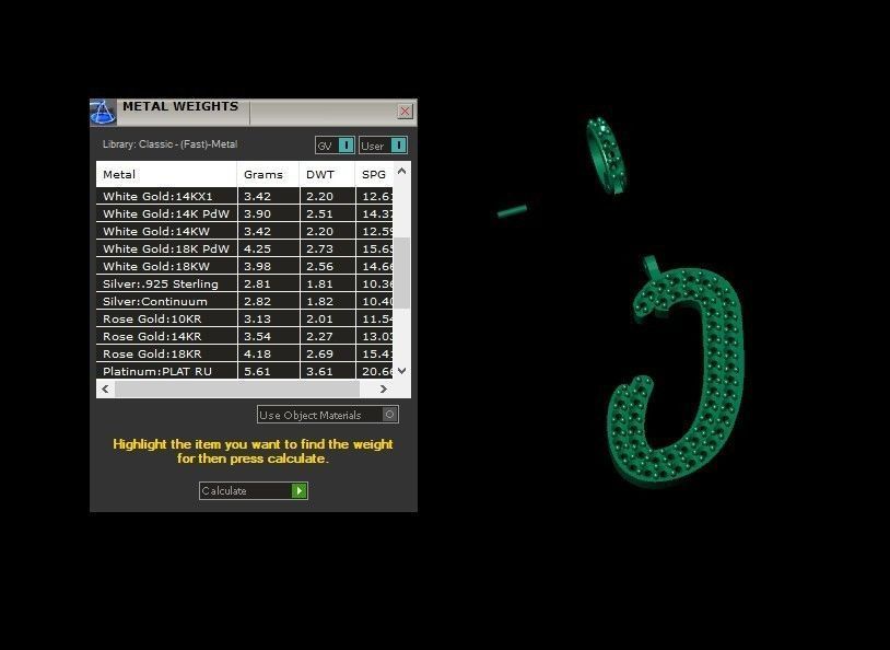 Model 804 Initial J Diamond Letter Pendant 3D print model_11