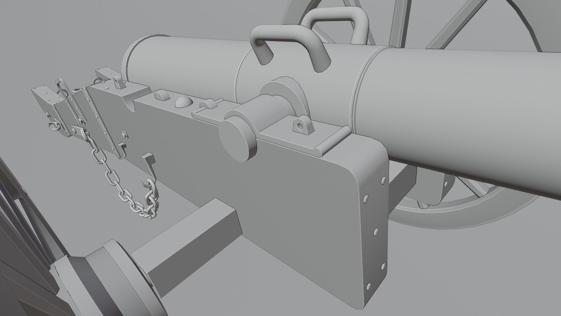 Old Medieval Artillery Cannon Low-poly 3D model_7