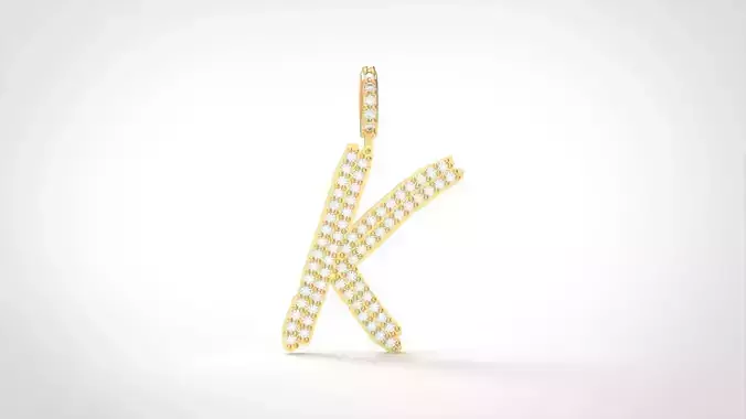 Model 805 Initial K Diamond Letter Pendant 3D print model
