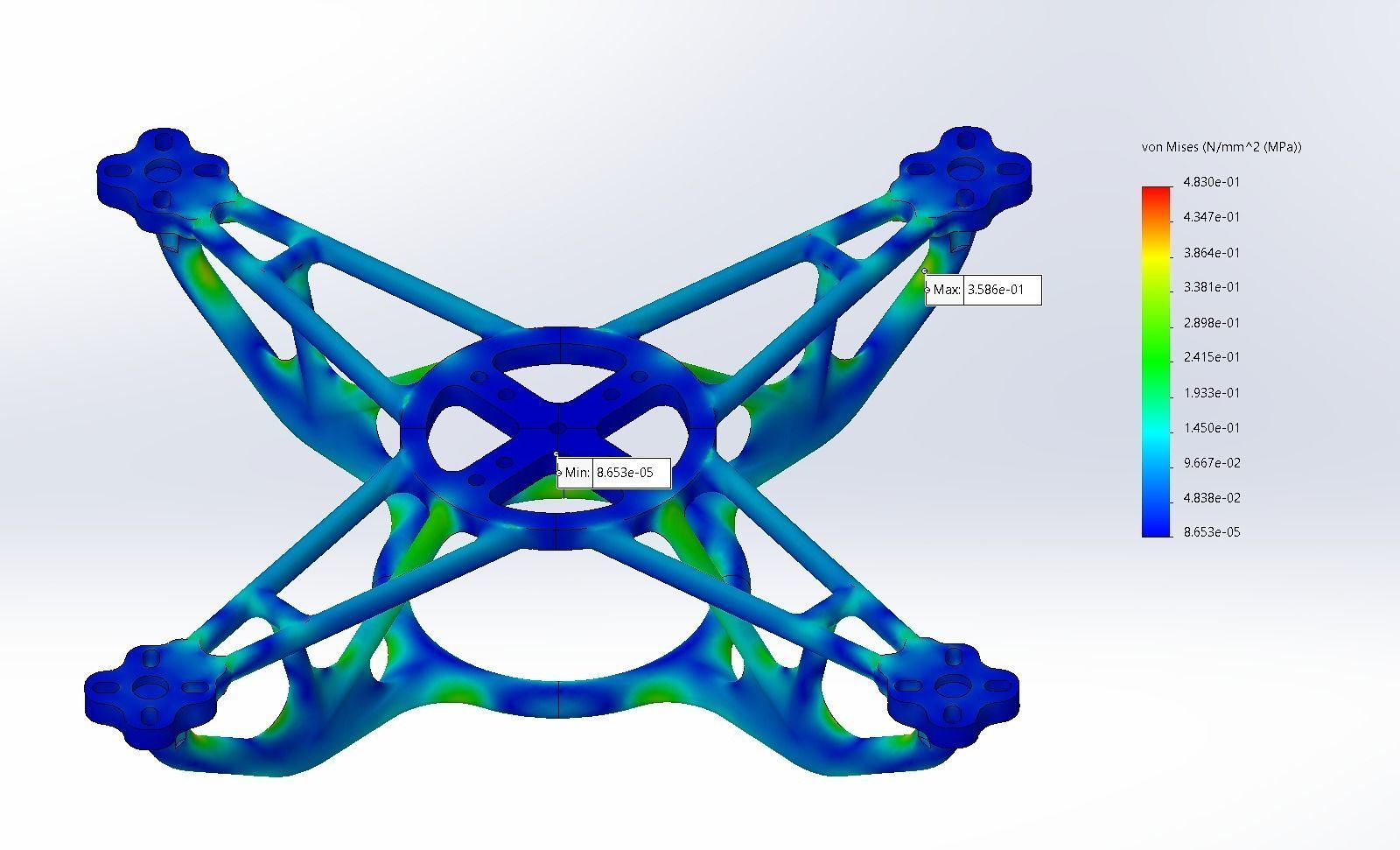 Optimal Quadrotor Frame 3D print model_1