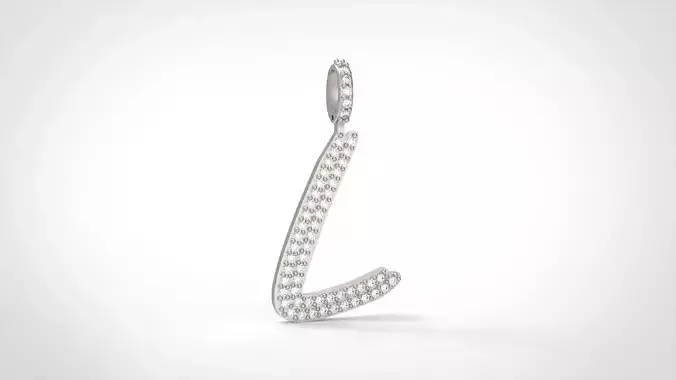 Model 806 Initial L Diamond Letter Pendant 3D print model