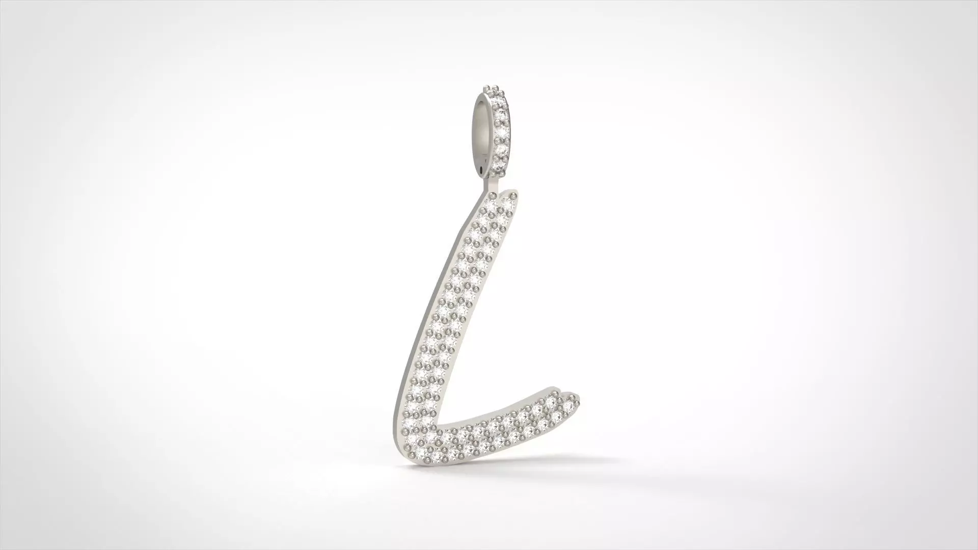 Model 806 Initial L Diamond Letter Pendant 3D print model_0