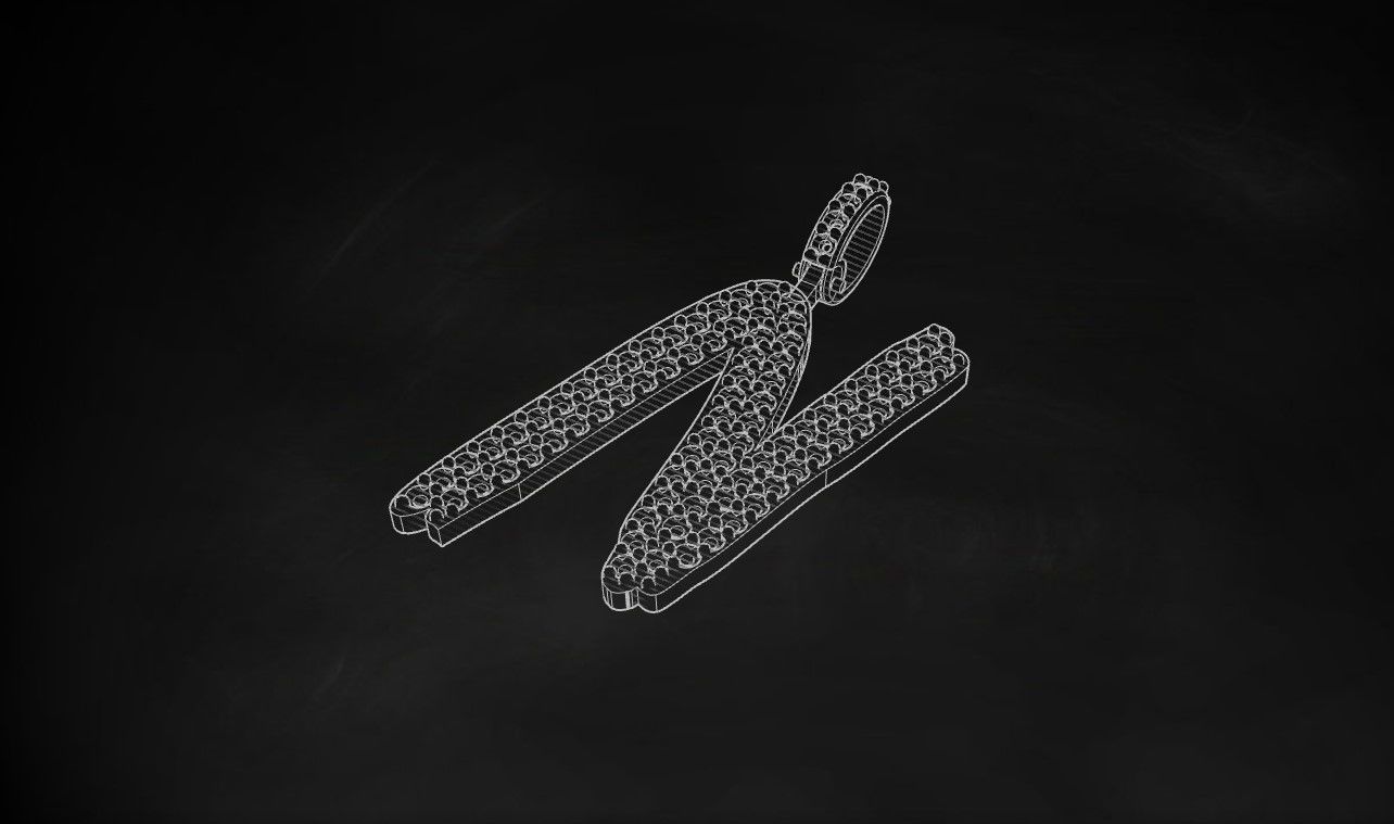 Model 808 Initial N Diamond Letter Pendant 3D print model_9