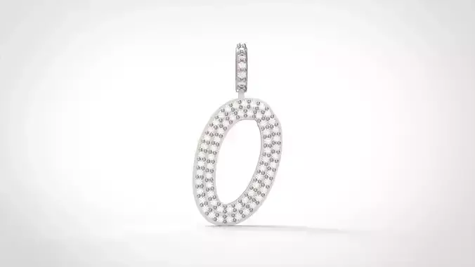 Model 809 Initial O Diamond Letter Pendant 3D print model