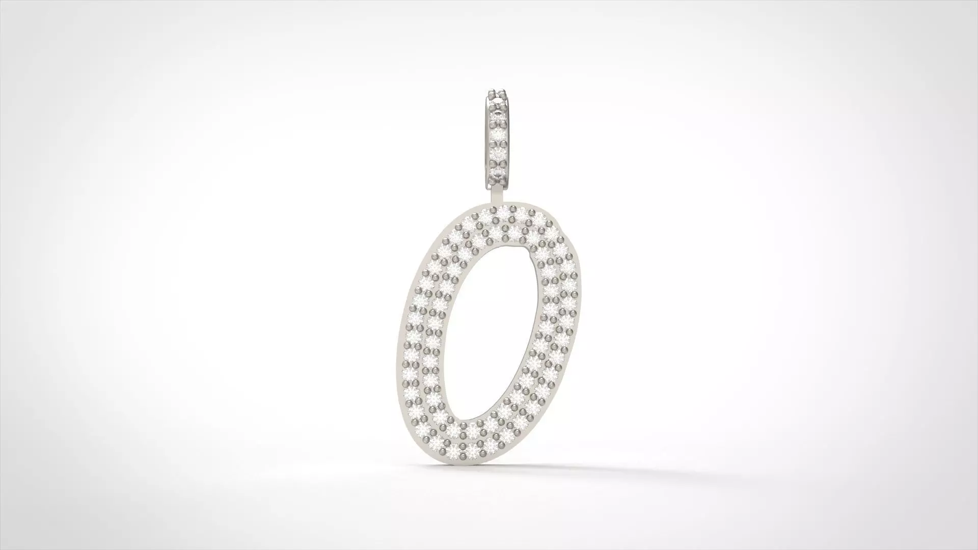 Model 809 Initial O Diamond Letter Pendant 3D print model_0
