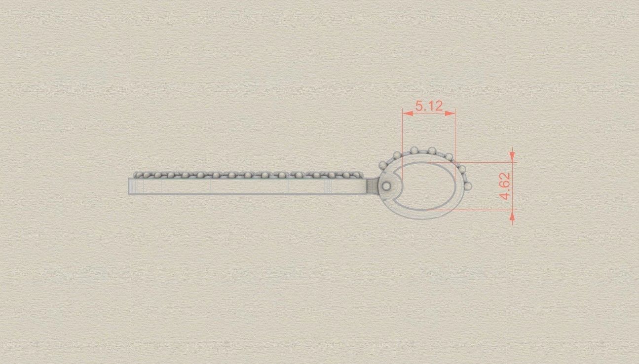 Model 809 Initial O Diamond Letter Pendant 3D print model_7