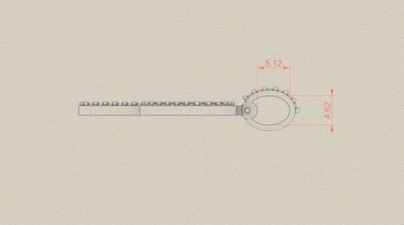 Model 810 Initial P Diamond Letter Pendant 3D print model_7