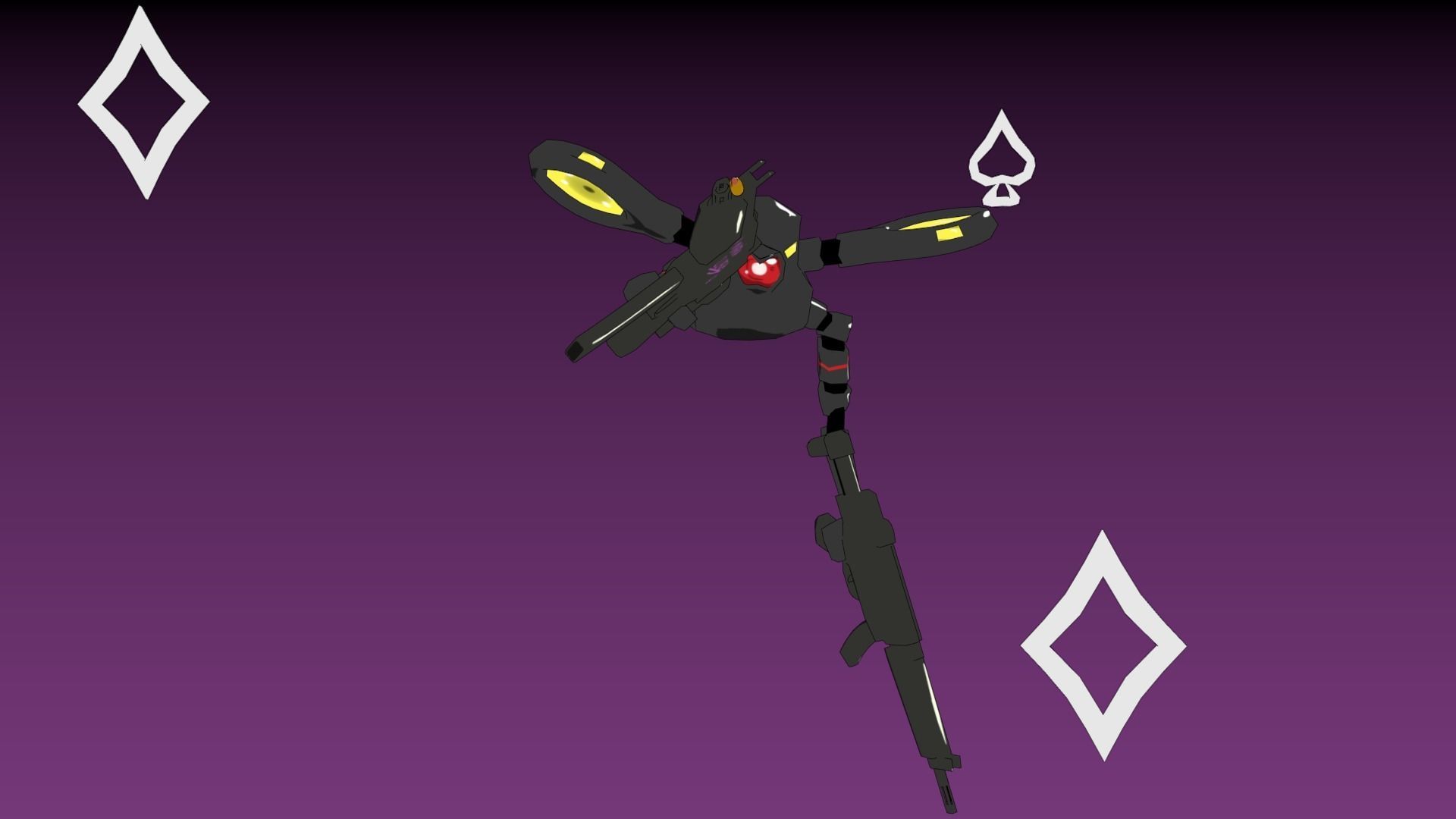 Machinegun Drone Low-poly 3D model_1