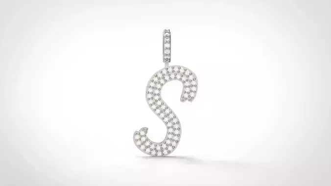 Model 812 Initial S Diamond Letter Pendant 3D print model