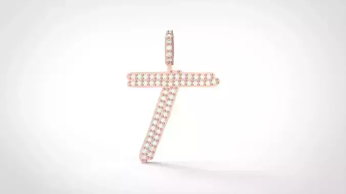 Model 813 Initial T Diamond Letter Pendant 3D print model